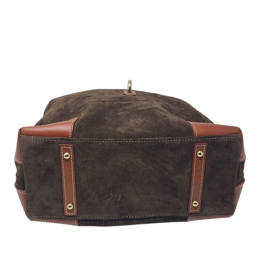 Dooney & Bourke | Large Vintage Chocolate Brown Suede Leather Handbag (One Size)